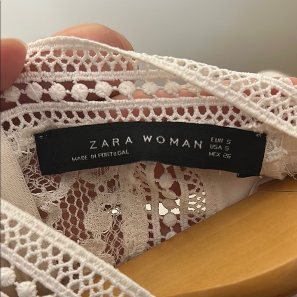 Zara White Lace Women's Peplum Top Size S - Picture 2 of 7